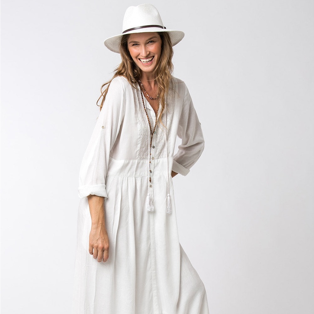 NWOT HANAMER IBIZA Rock Star White Maxi Dress S/M